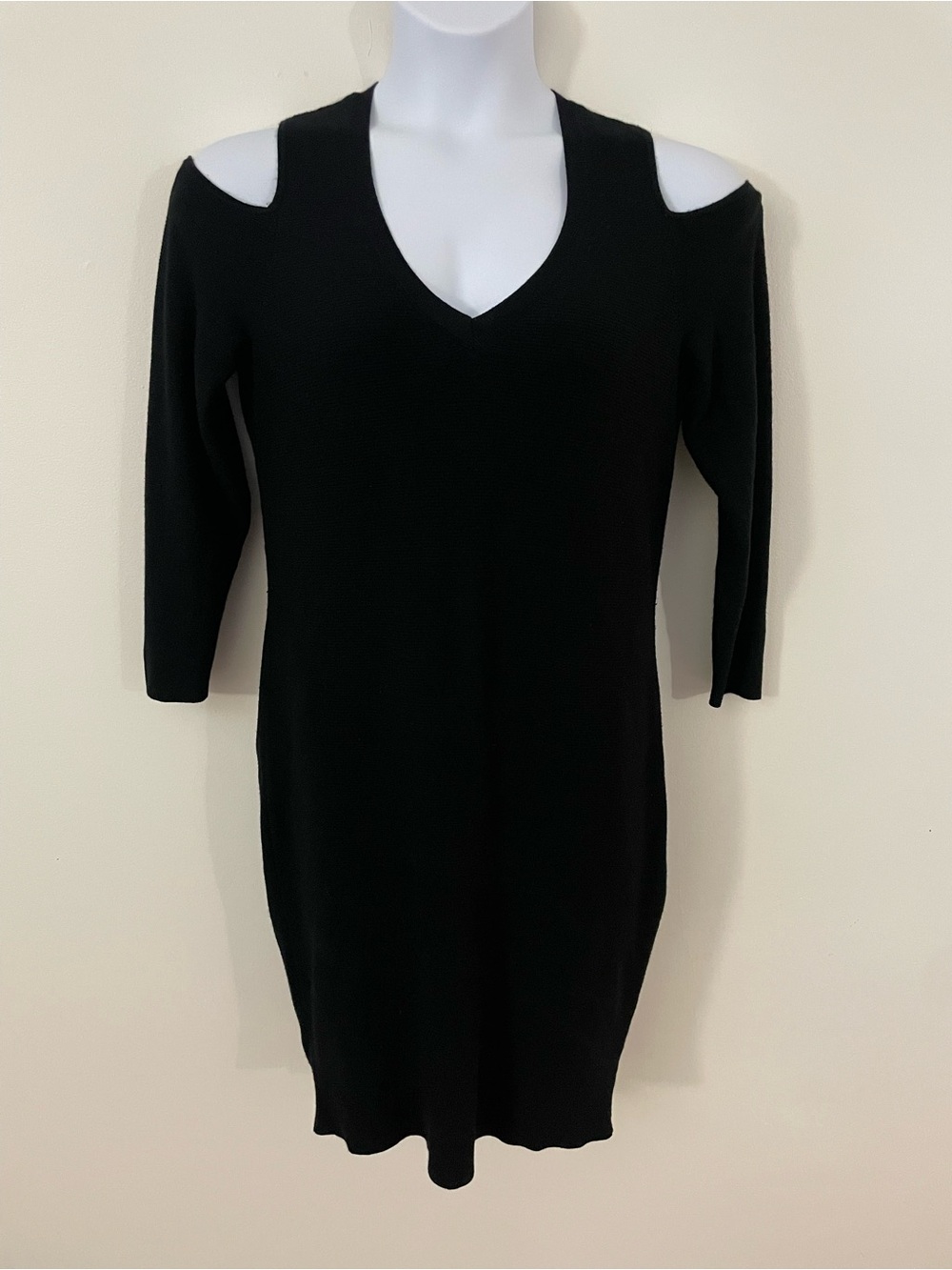 Torrid Cold Shoulder Ribbed Knit Sweater Dress Black Size 1 Like New